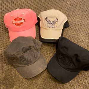 Lot of 4 Harley Hats